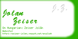 jolan zeiser business card